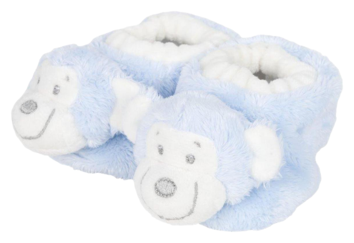Blauwe Pluche Apenslofjes met Apenhoofd
