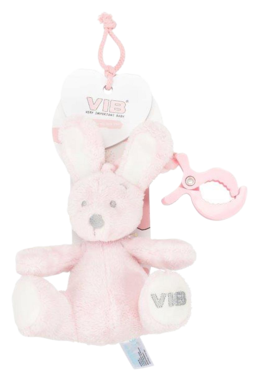 Pluche Konijn Met Trekkoord en Clip (Zittend) Roze