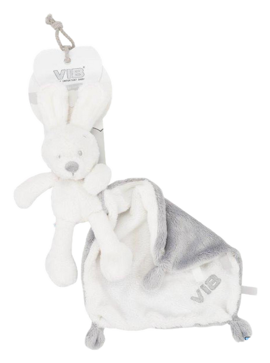 Pluche konijn met doekje - Wit