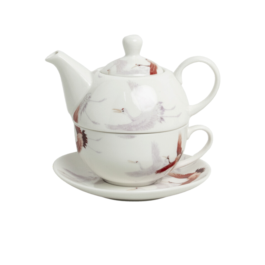 Edo Tea for One-set (Kraanvogel Wit)