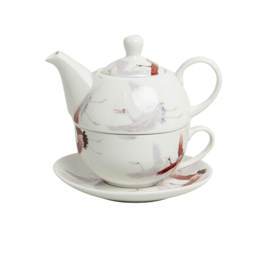 Edo Tea for One set (Crane White)