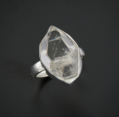 Herkimer diamanten grote statement-ring