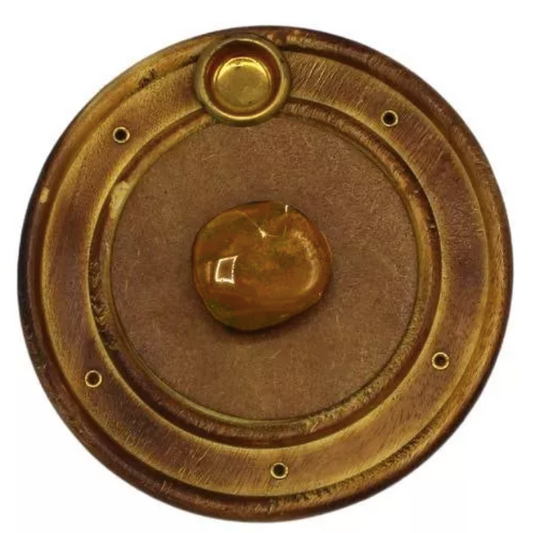 Tiger Eye Mango Wood Incense Holder