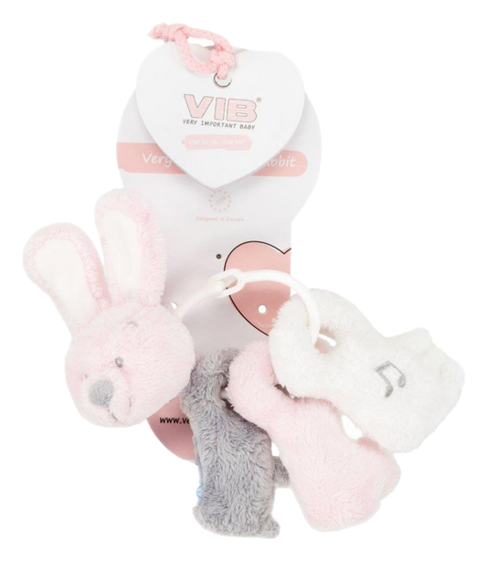 Pluche Knuffel Konijn met Muziek, Kraak en Piep - Roze