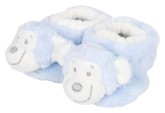 Blauwe Pluche Apenslofjes met Apenhoofd