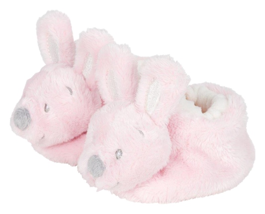 Pluche roze konijnenslofjes met konijnenkop