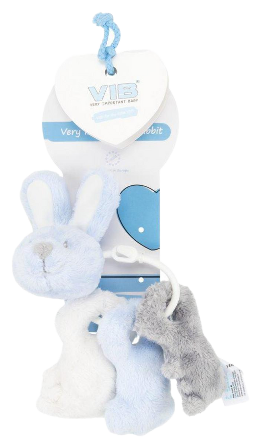 Pluche Sleutelhanger Konijn met Muziek, Kraak en Piep - Blauw