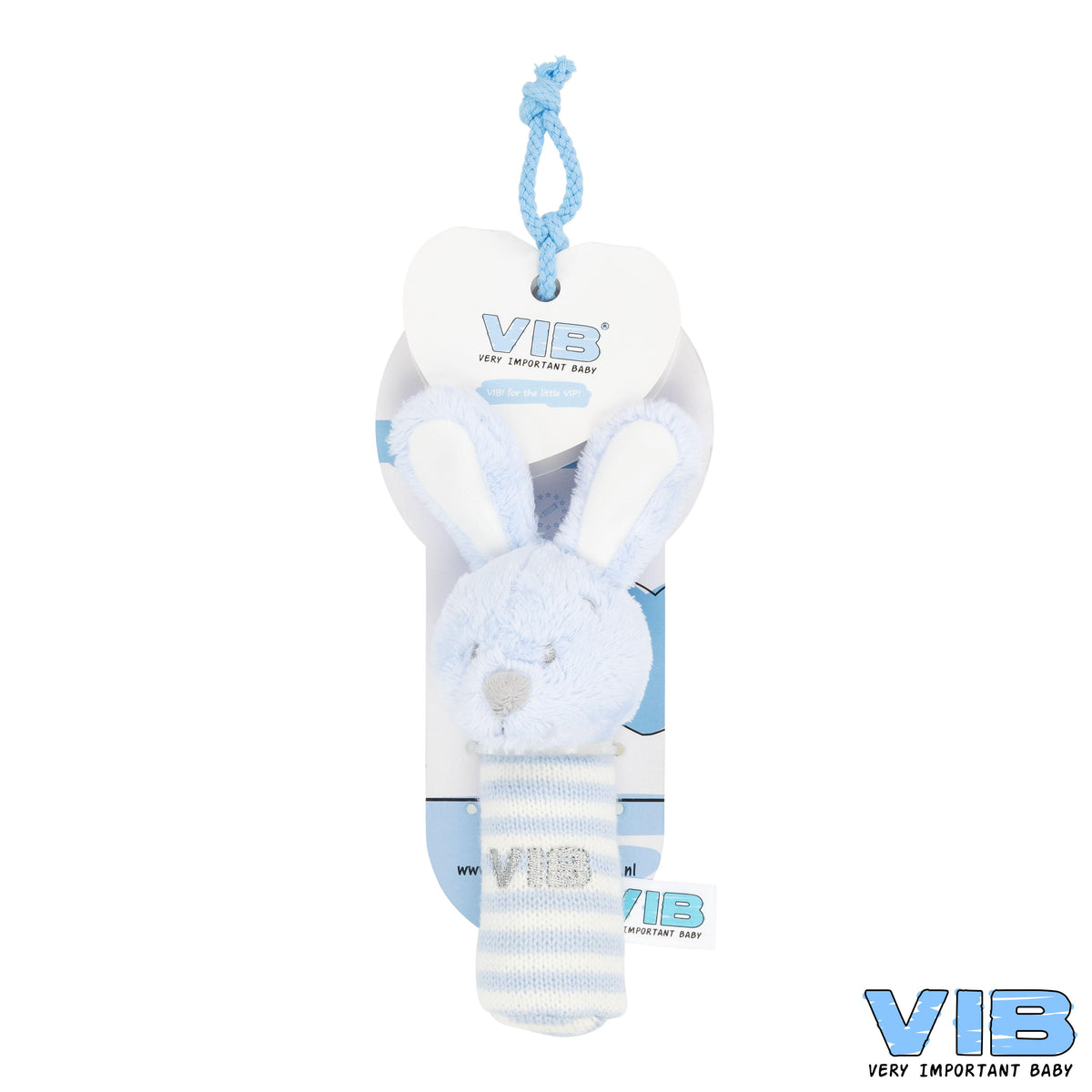 Pluche Konijn Squeaker met Piep - Blauw