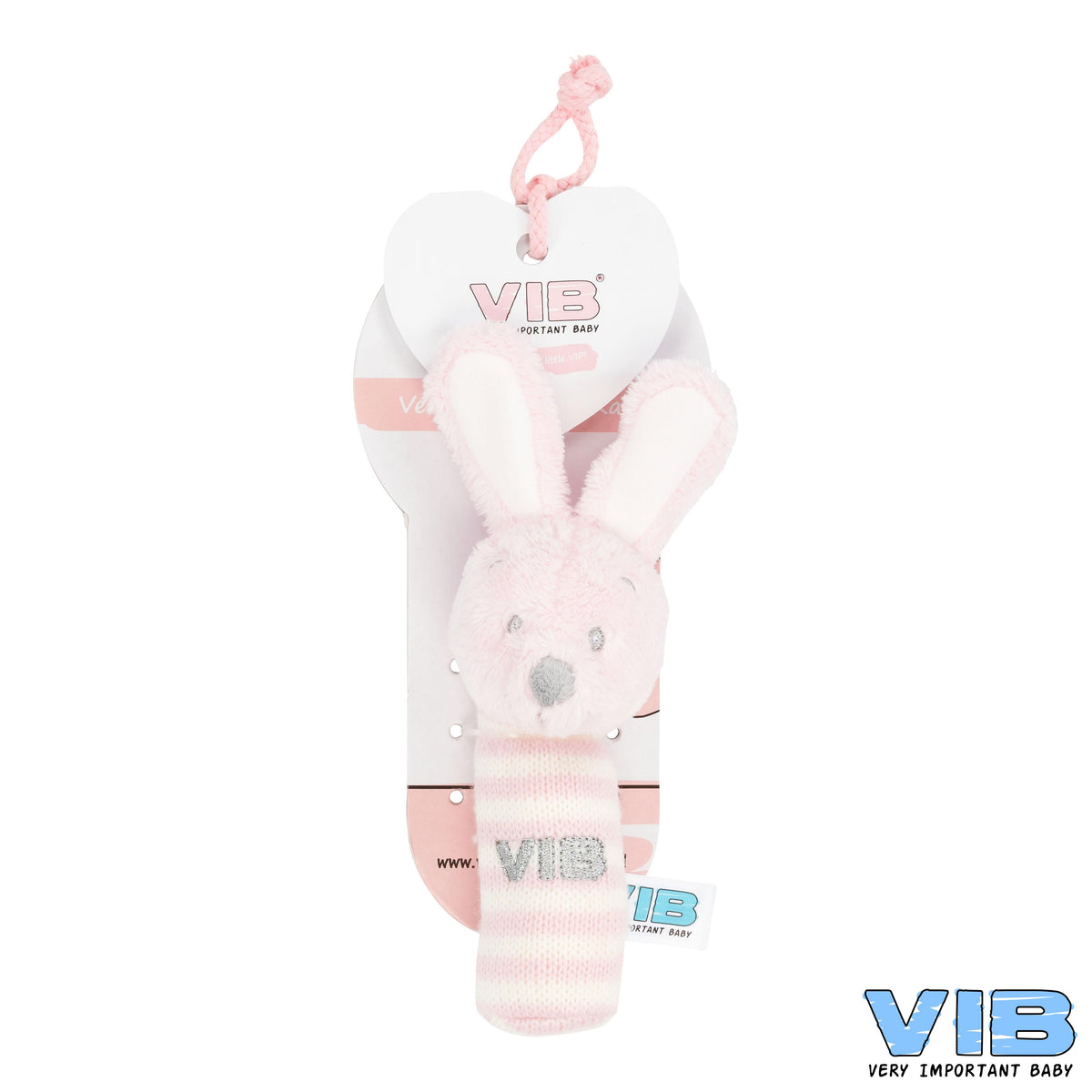 Pluche Konijn Squeaker met Piep - Roze
